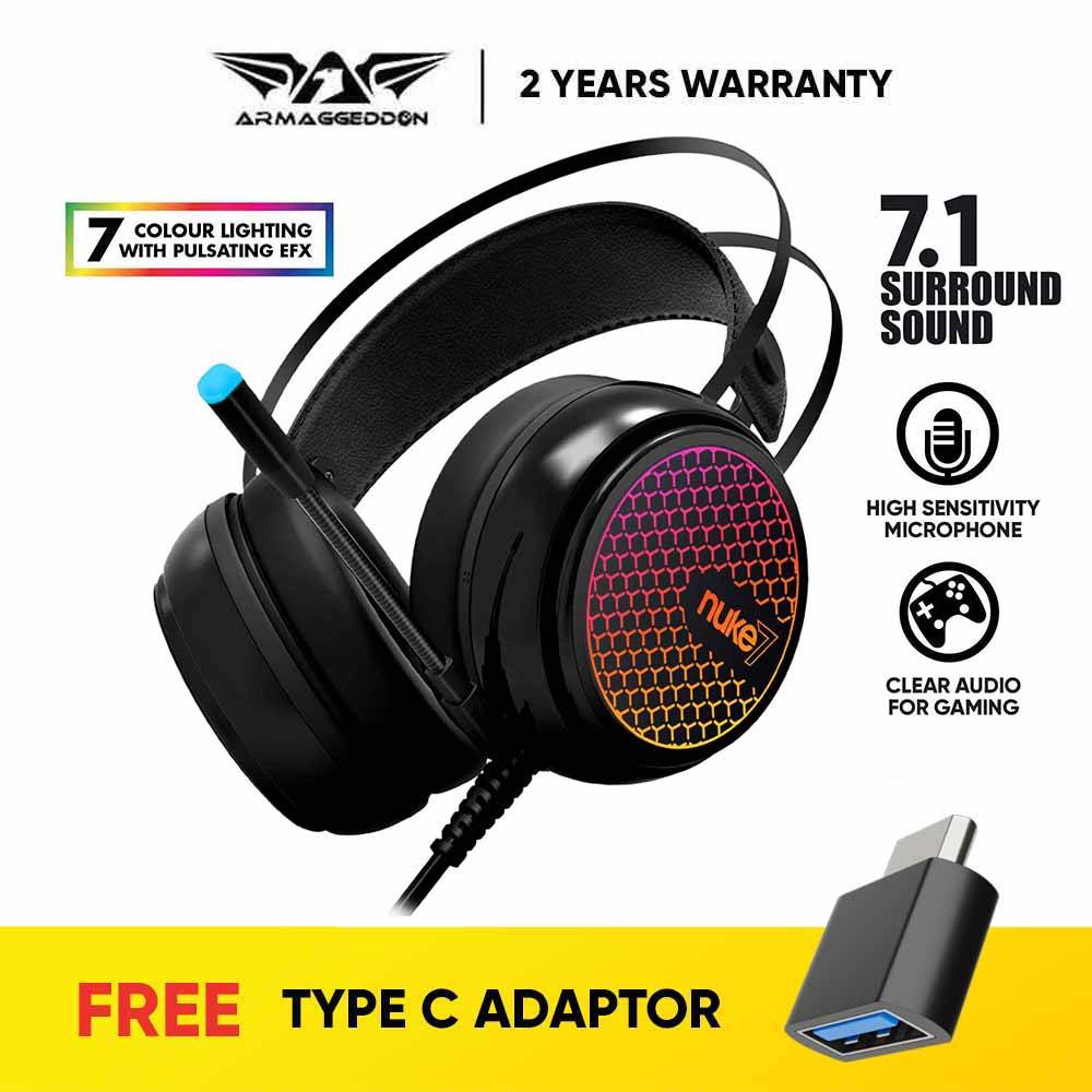 Armaggeddon Nuke 7 Gaming Headphones with Mic (7.1 Surround) 7 Colour