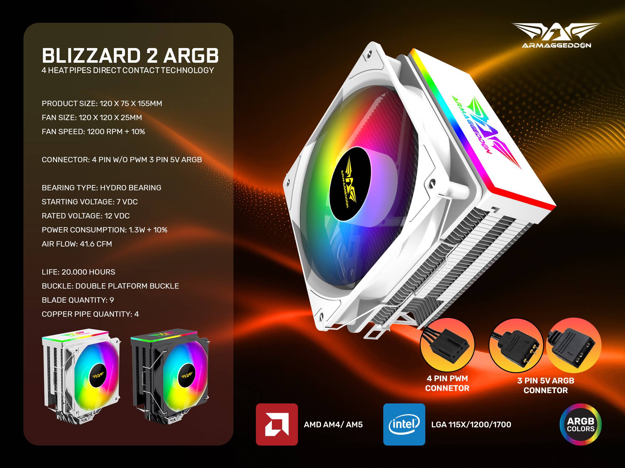 Blizzard 2 PC Silent CPU Cooling ARGB Fan blizzard-1-pc-silent-cpu-cooling-rgb-fan